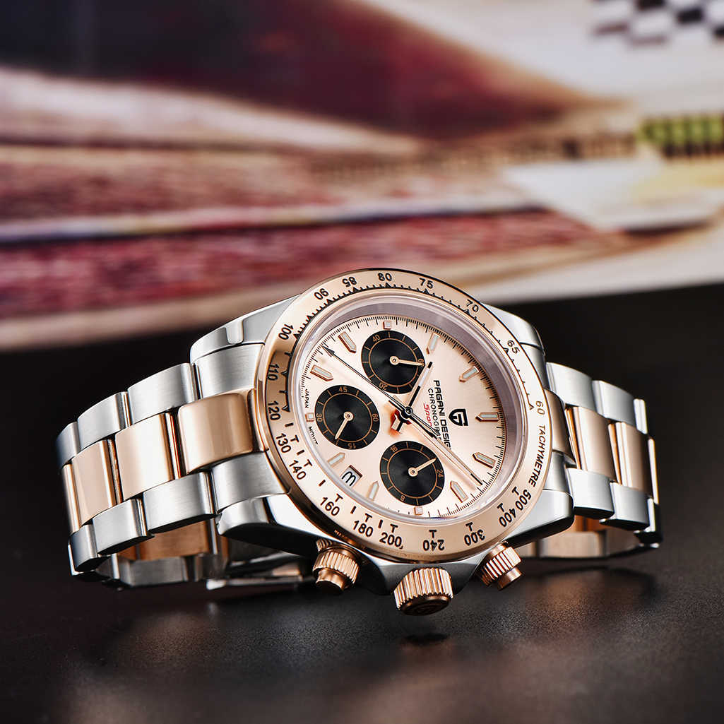 PAGANI DESIGN PD-1644 Rose Gold Men's Quartz Watches Chronograph